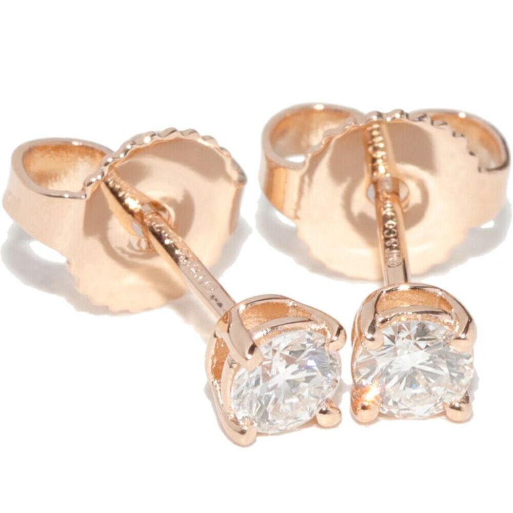 Tiffany & Co K18PG Diamond Solitaire Earrings